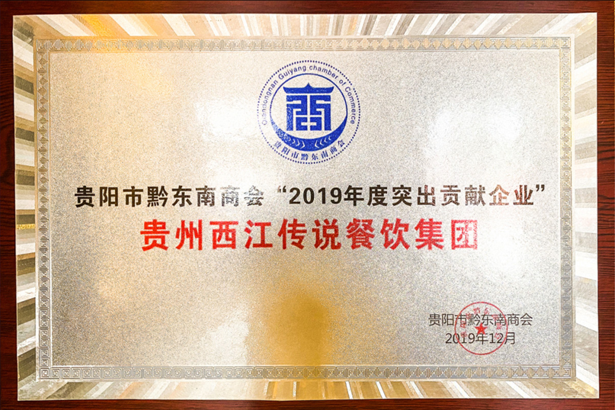 貴陽(yáng)市黔東南商會(huì)2019年度突出貢獻(xiàn)企業(yè)
